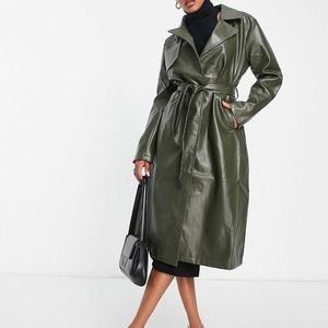 ASOS/Aria Cove Faux Leather Trench Coat
